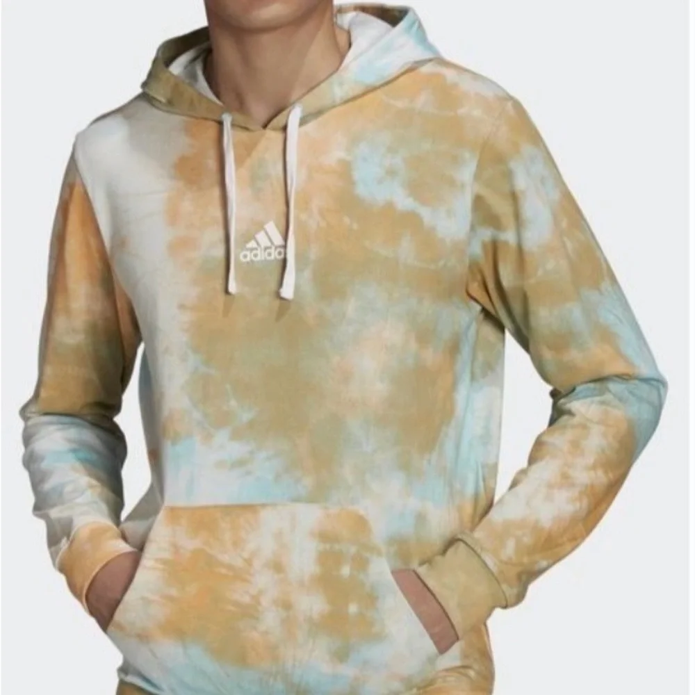 Adidas Men's Tie-Dye‎ Hoodie in Blue and Orange Small
